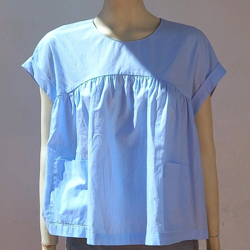 Zara cotton blouse in very loose fit, size XL, blue