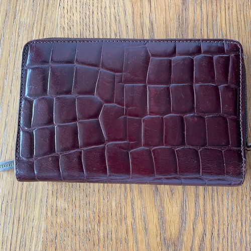 Omega wallet used brown with coin and card compartments