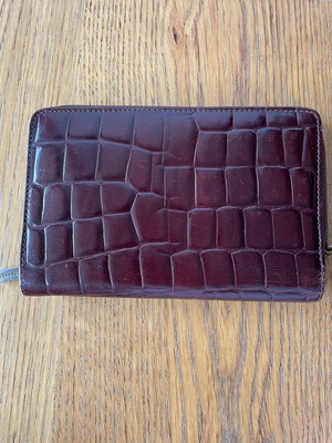 Omega wallet used brown with coin and card compartments