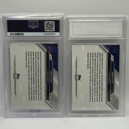 2024 Topps Bowman U Now Cooper Flagg Card PSA 10 and Gem Mint 10 Duke 1st Year new