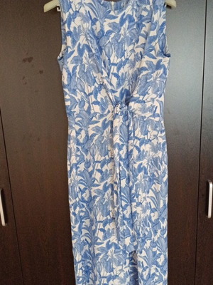 Milkwhite dress like new, blue, size L/40/12, lightweight with belt