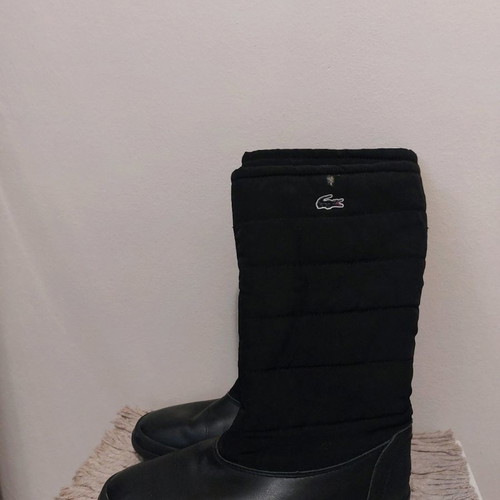 Lacoste boots like new, leather and fabric, size 37, black