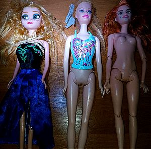 Διάφορες κούκλες barbie με παρελκόμενα