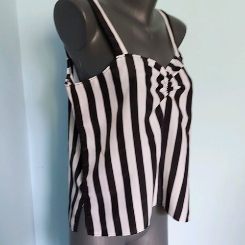 Silk Bustier Top like new, vertical stripes, sizes L/XL