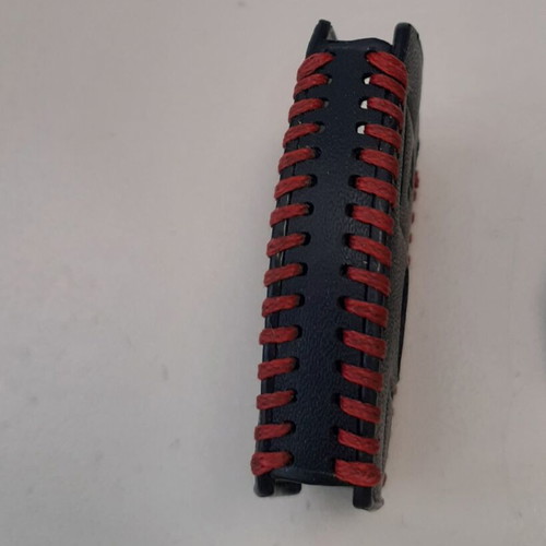 Mercedes leather car key protector black with red stitching like new