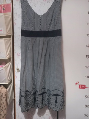 Marks and Spencer summer dress used, blue striped, size UK 22