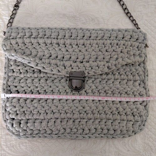 Handmade gray shoulder and crossbody bag new