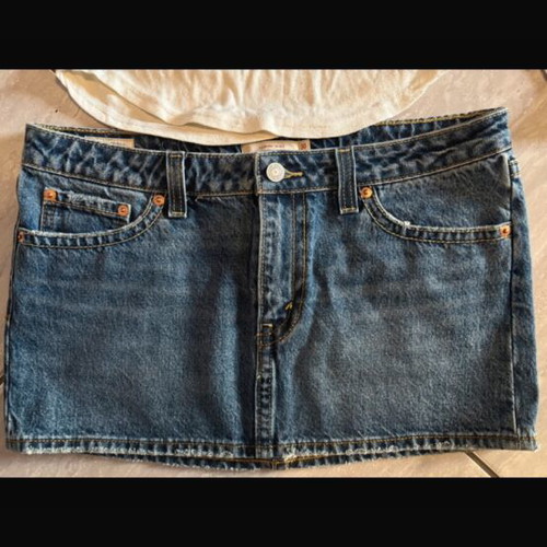 Levi's denim micro low rise skirt, 90s style
