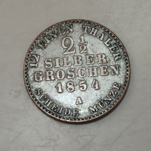 Prussia silver 2 1/2 Groschen coin 1854