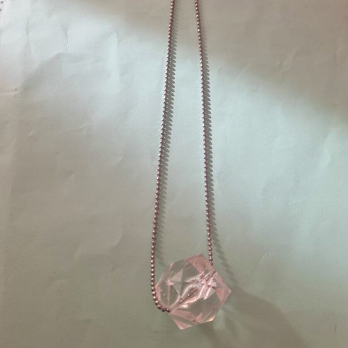 Transparent necklace with silver chain used