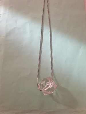 Transparent necklace with silver chain used