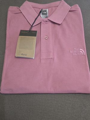 The North Face men's polo shirt new, dark pink, size L