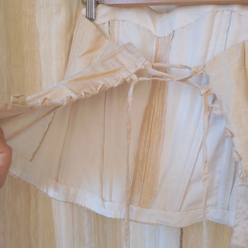 Corset and maxi skirt set like new, white and beige