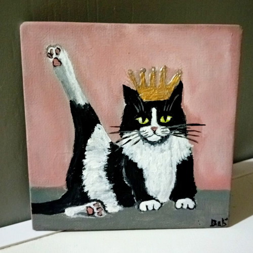 The Royal Salute acrylic painting on canvas 13×13cm, new
