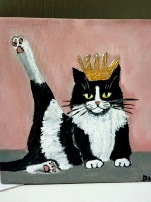 The Royal Salute acrylic painting on canvas 13×13cm, new
