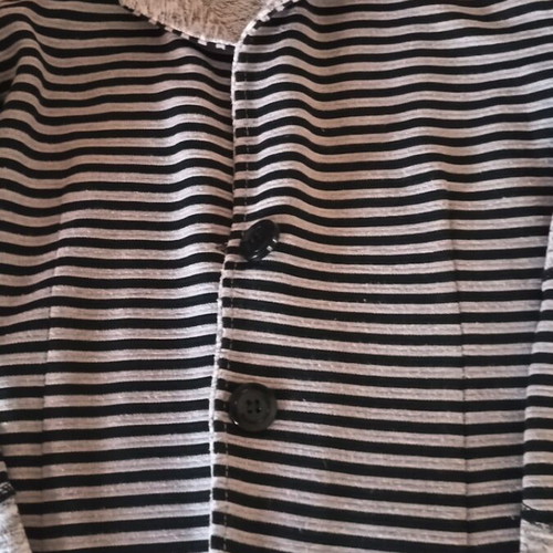 Striped cardigan new, size M, black and gray