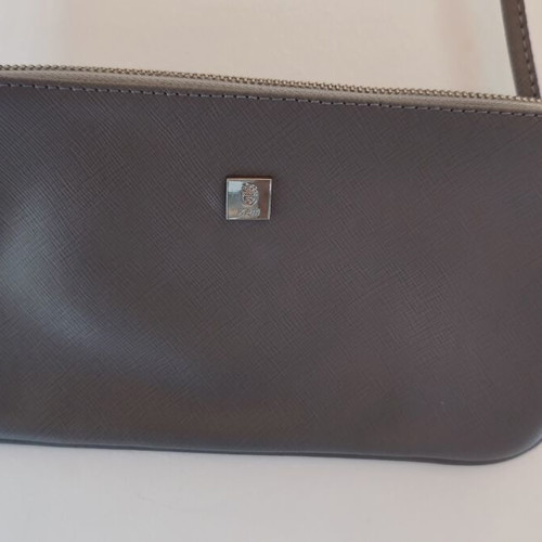 Kem grey leather shoulder bag