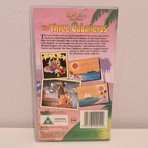 VHS Walt Disney Classics The Three Caballeros used, no subtitles