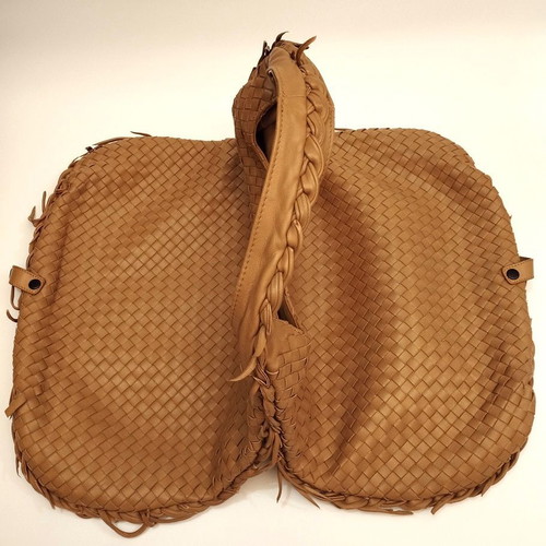Leather bag beige new with pouch