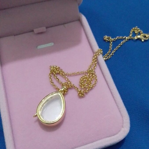 Steel gold-plated pendant with crystal new