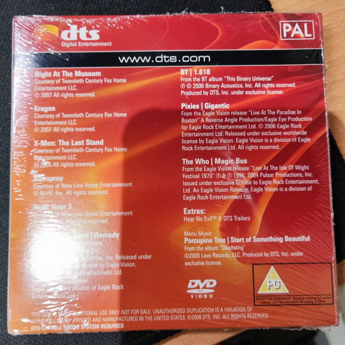 2008 DTS Standard Definition Demonstration Disc DVD new