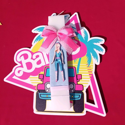 Barbie candle with frame new