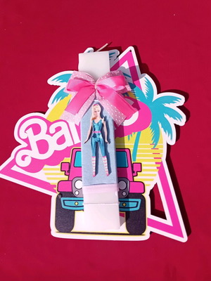 Barbie candle with frame new