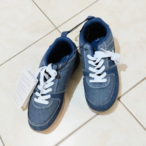 Sneakers for boy size 36, denim blue casual shoes