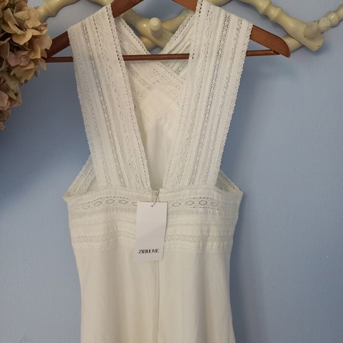Zara Home maxi nightgown, size L, soft cotton, ecru