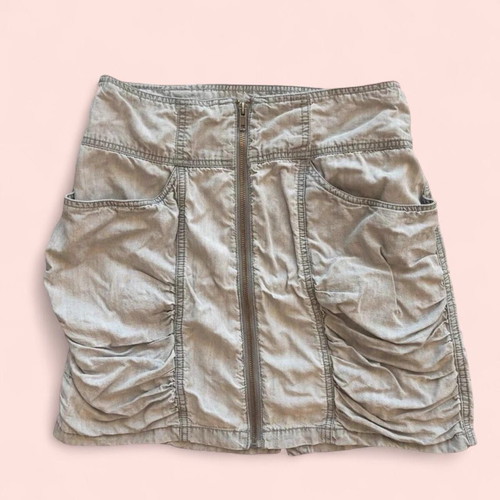 Sel By Peppercorn Zip Front Skirt grey size 36 small tencel like new