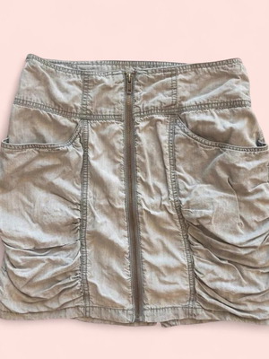 Sel By Peppercorn Zip Front Skirt grey size 36 small tencel like new