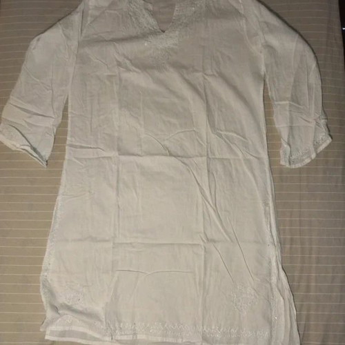 White beach dress like new with embroidery and sequins