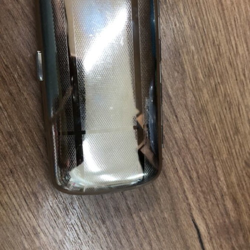 Glasses case like new, German tin silver color