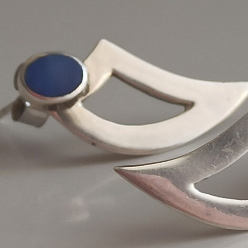 Handmade silver 925 earrings with lapis lazuli like new