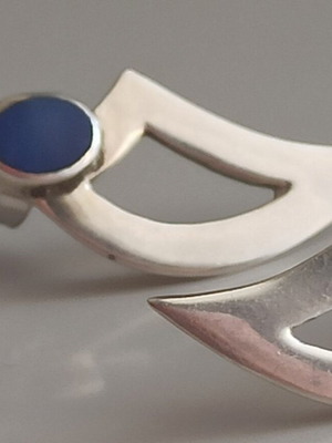 Handmade silver 925 earrings with lapis lazuli like new