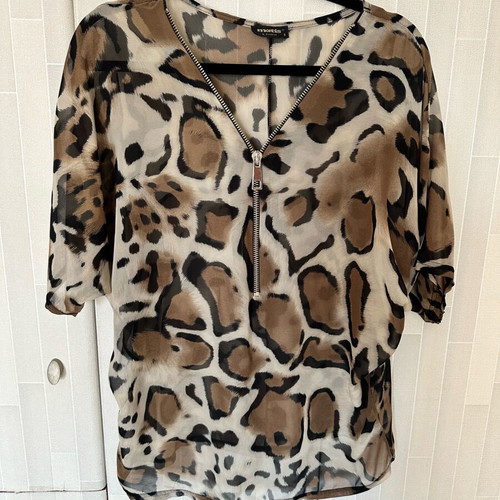 Matis Sheer Shirt Black and Beige Like New