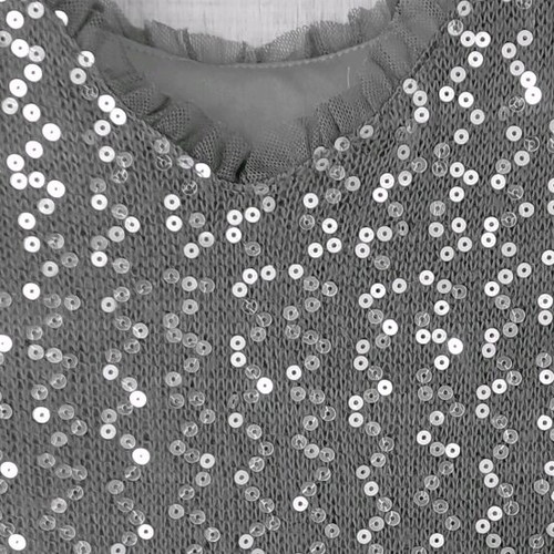 Toi&Moi Evening Short Dress with Sequins Grey Silver like new