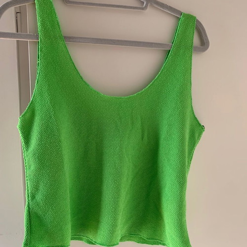 Zara pique crop top like new, green, size M