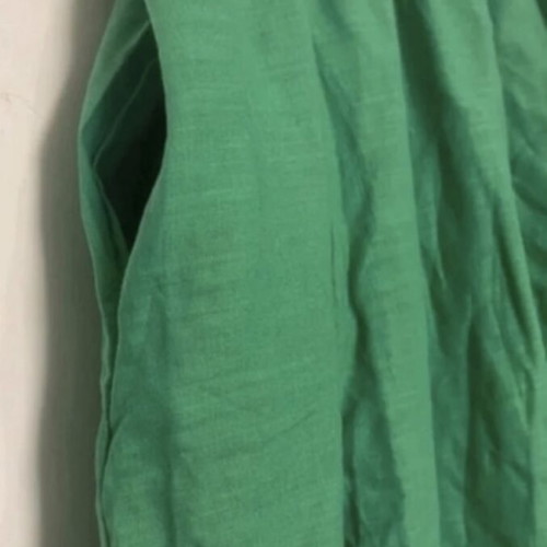 Summer set linen, crop top and A-line skirt, new, green, size large