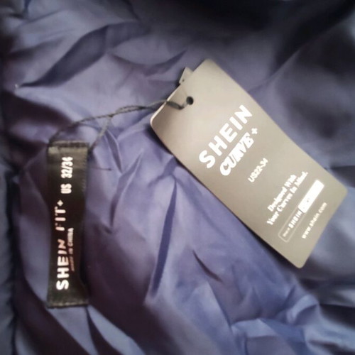 Shein USA 32-34 dark blue jacket new with hood