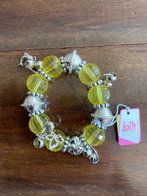 LolliScope elastic women's bracelet new, green and yellow