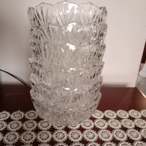 Ice cream bowls new, crystal, pack of 6 pieces
