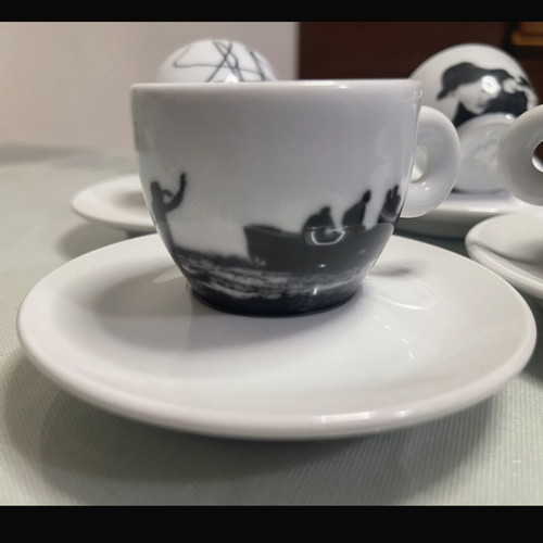 Illy espresso cups unused vintage set of 6 from 1997 by Mario Giacomelli