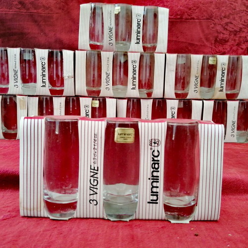 Set of 3 New 65ml Ouzo-Tsipouro Glasses from France