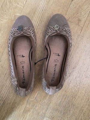Tamaris ballerinas size 38 like new, beige, spring style