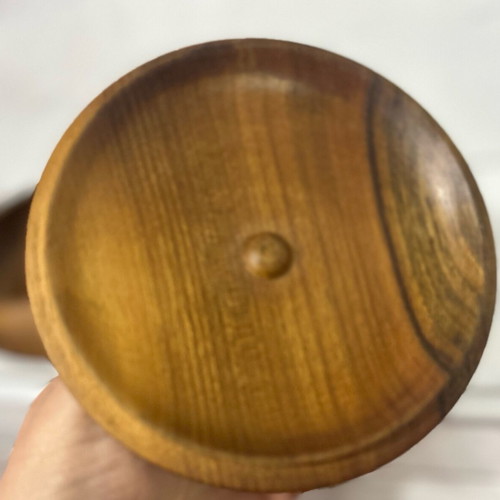 Round retro wooden box like new with lid 14/6 cm