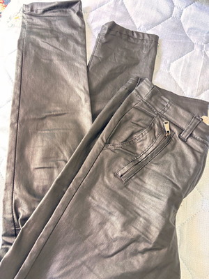 Women's leather pants used, black, size S