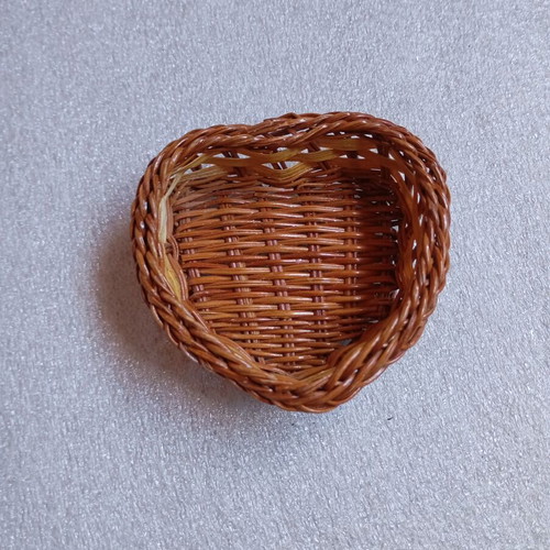 Handmade wicker heart-shaped basket like new vintage