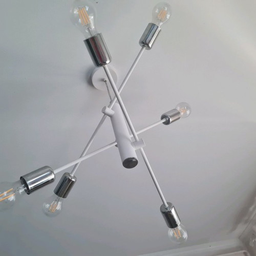 Eglo Gradoli ceiling lights used, modern metal white-silver, set of two