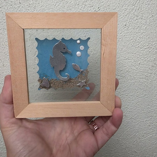 Small decorative frame new with 3D effect and wooden frame